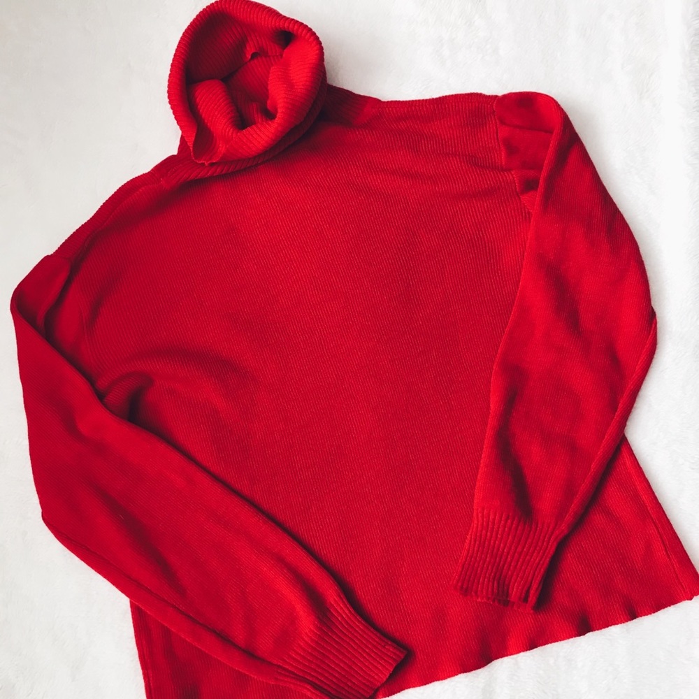 vintage red turtleneck